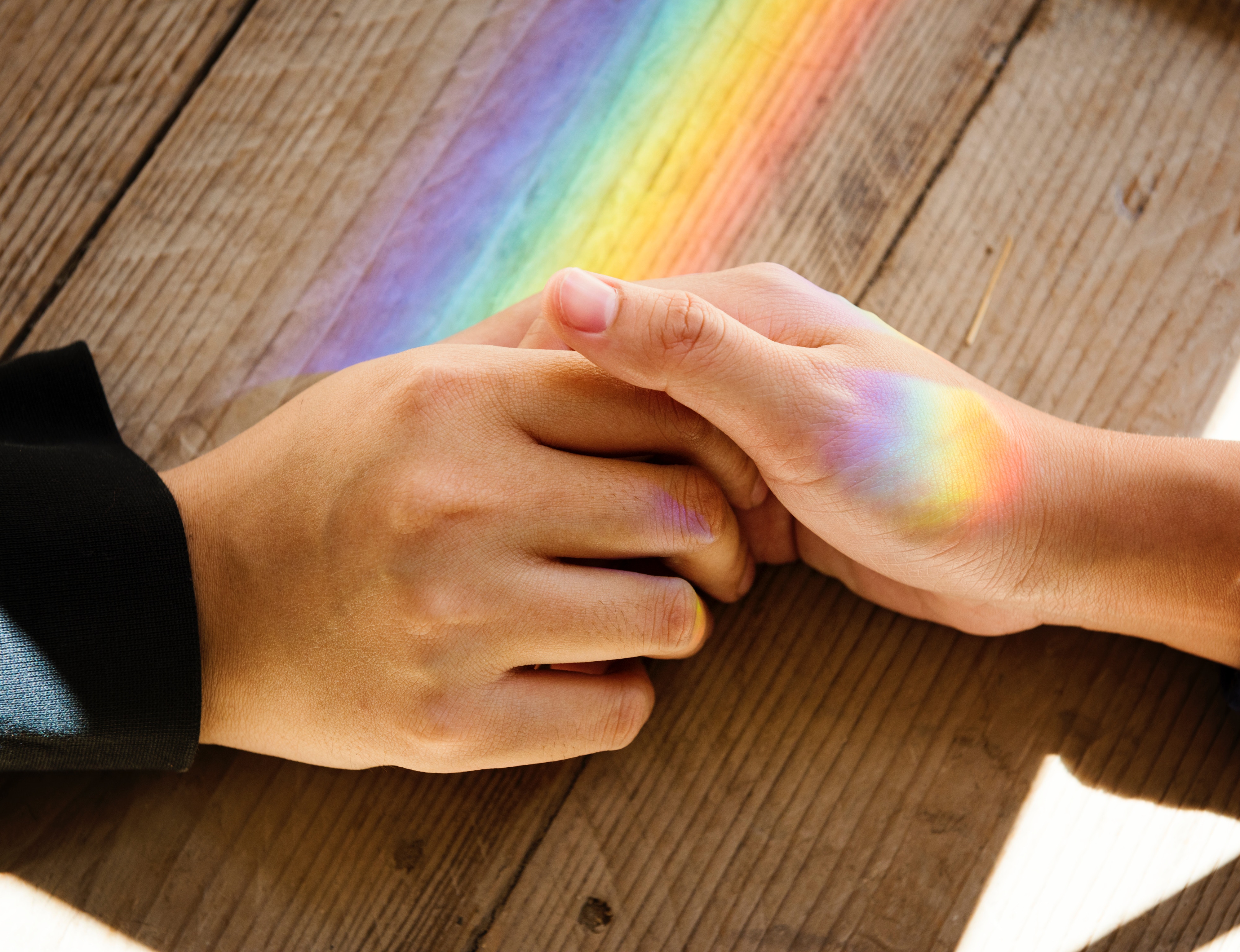 LGBT+ rainbow hands